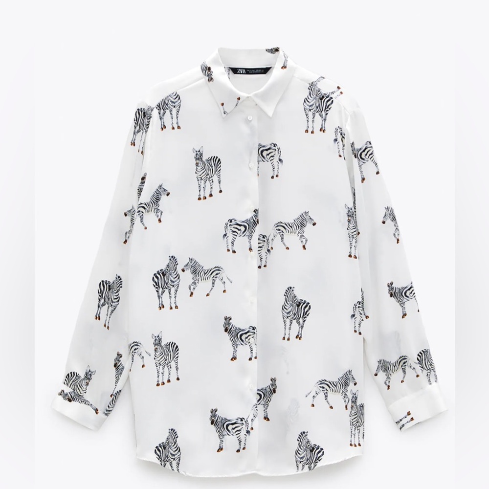 Zara *NWT* Zebra Pattern Blouse